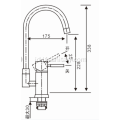 Keran faucet dapur kuningan dengan pegangan tunggal